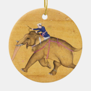 Ein Mahout, der einen Elefanten, vom großen Clive Keramikornament