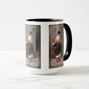 Ein Maiden mit einem Korb von Rose von Eugen von B Tasse