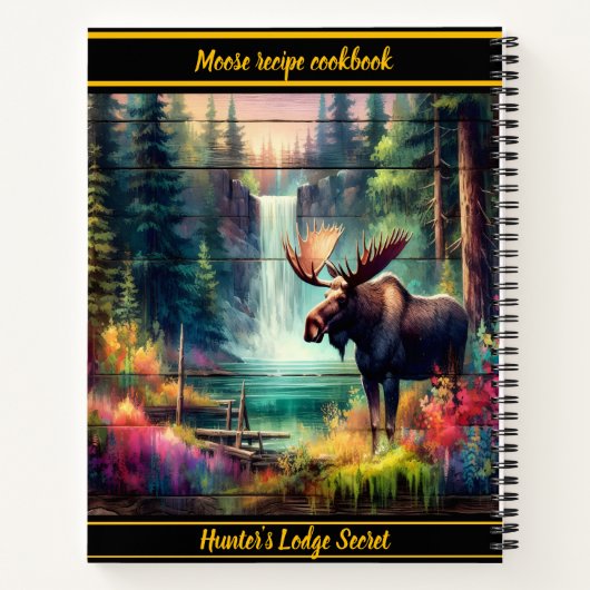 Ein majestätischer Elch am pulsierenden Wasserfall Notizblock (Rückseite)