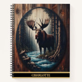 Ein majestätischer Elch, stehend von einem ruhigen Notizblock (Vorderseite)