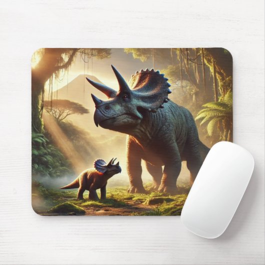 Ein majestätischer, erwachsener Triceratops Mousepad (Mit Mouse)