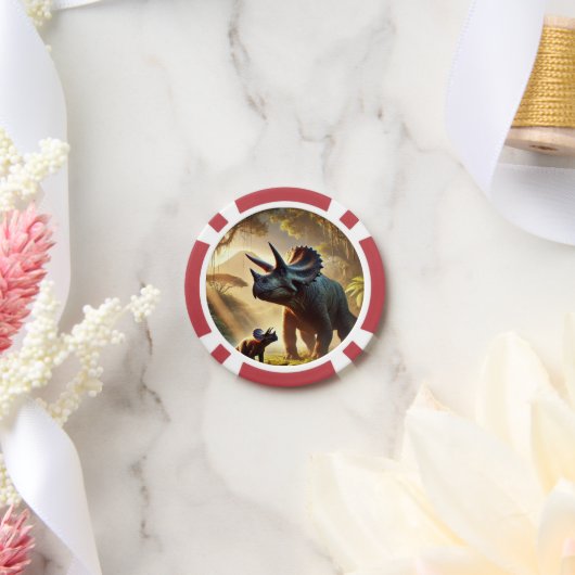 Ein majestätischer, erwachsener Triceratops Pokerchips (Hochzeit)