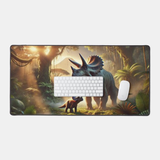 Ein majestätischer, erwachsener Triceratops Schreibtischunterlage (Tastatur & Maus)