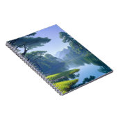 Ein majestätischer Fluss, umgeben von einem grünen Notizblock (Rechte Seite)