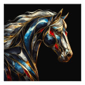 Ein majestätischer Hengst - KI in Bewegung Fotodruck (Vorne)