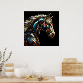 Ein majestätischer Hengst - KI in Bewegung Poster (Küche)