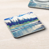 Ein majestätischer kanadischer Wildniswald. Jetzt Getränkeuntersetzer (Linke Seite)