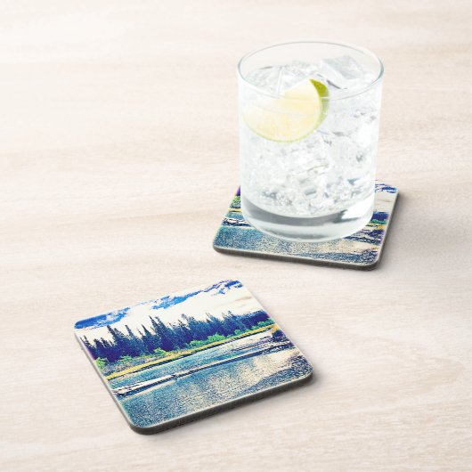 Ein majestätischer kanadischer Wildniswald. Jetzt  Getränkeuntersetzer (Rechte Seite)