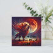 Ein majestätischer Löwe unter dem BLUTMUND. Einladung (Stehend Vorderseite)