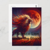 Ein majestätischer Löwe unter dem BLUTMUND. Postkarte (Vorne/Hinten)