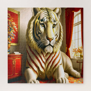 Ein majestätischer weißer Tiger Puzzle