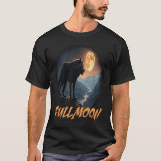 ein majestätischer Wildwolf unter Vollmond T-Shirt