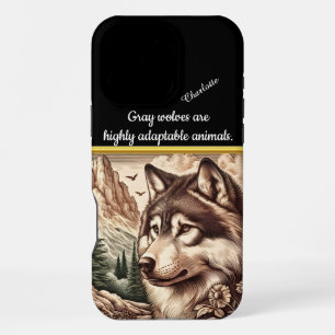 Ein majestätischer Wolf blickt über eine friedlich iPhone 16 Pro Max Hülle