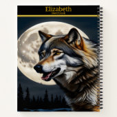 Ein majestätischer Wolf heult am hellen Mondlicht Notizblock (Rückseite)