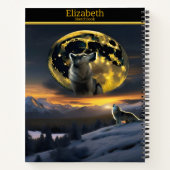 Ein majestätischer Wolf heult am leuchtenden Himme Notizblock (Rückseite)