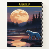 Ein majestätischer Wolf heult bei Dämmerung auf Vo Notizblock (Rückseite)