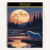 Ein majestätischer Wolf heult bei Dämmerung auf Vo Notizblock (Vorderseite)