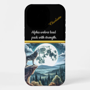 Ein majestätischer Wolf heult unter einem strahlen iPhone 16 Pro Max Hülle