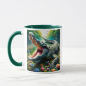 Ein majestätisches Krokodil in einem reichen Dschu Tasse (Links)