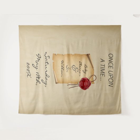 Ein Mal im Mittelalter Scroll Foto Hintergrund Wandteppich (Vorderseite (Horizontal))