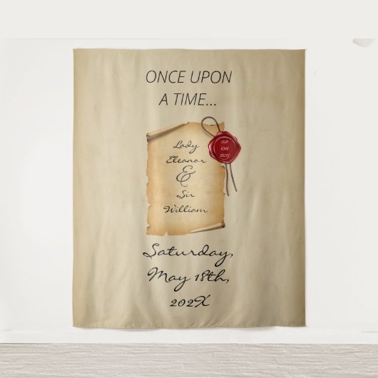 Ein Mal im Mittelalter Scroll Foto Hintergrund Wandteppich (Vorderseite)