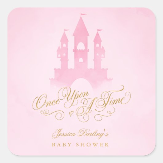 Ein Mal in der Märchenhaus Girl I. Quadratischer Aufkleber (Vorderseite)