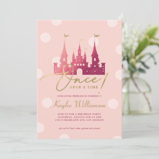 Ein Mal in der Rose Einladung (Stehend Vorderseite)