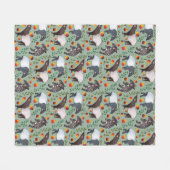 Ein malayisches Tapir-Tiermuster in Grün und Schwa Fleecedecke (Vorderseite (Horizontal))