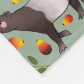 Ein malayisches Tapir-Tiermuster in Grün und Schwa Fleecedecke (Ecke)