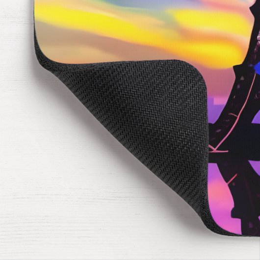 Ein malerischer Eiffelturm in leuchtendem Sonnenun Mousepad (Ecke)