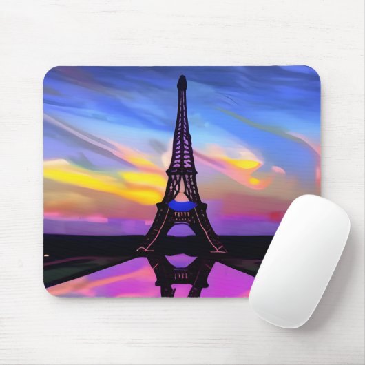 Ein malerischer Eiffelturm in leuchtendem Sonnenun Mousepad (Mit Mouse)
