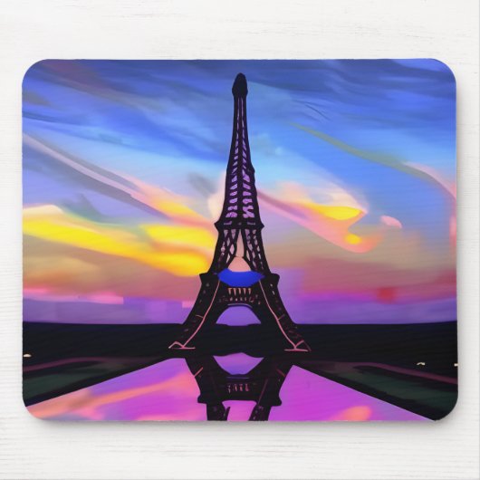 Ein malerischer Eiffelturm in leuchtendem Sonnenun Mousepad (Vorne)