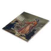 Ein Mameluke, das eine Mitteilung von Mourad Bey, Fliese (Seite)