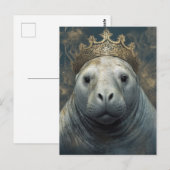 Ein Manatee, das eine Krone trägt Postkarte (Vorne/Hinten)