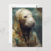 Ein Manatee in Robes Postkarte (Vorne/Hinten)