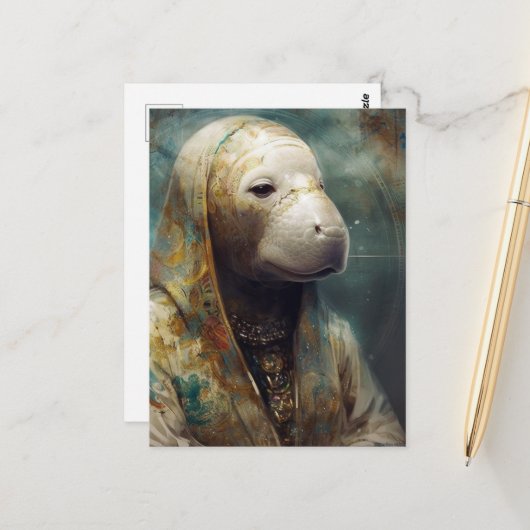 Ein Manatee in Robes Postkarte (Vorderseite/Rückseite Beispiel)