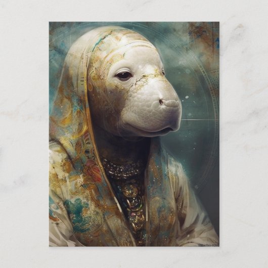 Ein Manatee in Robes Postkarte (Vorderseite)
