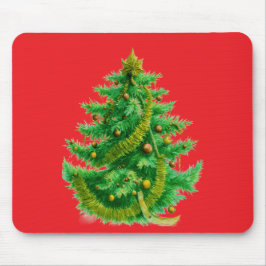 Ein Mandelbrot-Weihnachtsbaum mit roten und grünen Mousepad