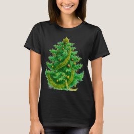 Ein Mandelbrot-Weihnachtsbaum mit roten und grünen T-Shirt