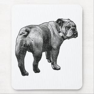 Ein Manga-Punkt-Bulldogge steht am Rand der Maus Mousepad
