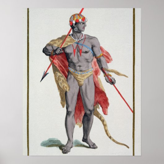 Ein Mann aus der Karibik, 1780 (farbige Gravur) Poster (Vorne)