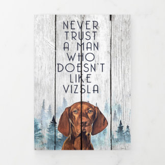 Ein Mann, der den Vizsla-Hund nicht mag Dreifach Gefaltete Urlaubskarte