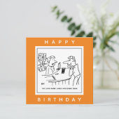 Ein Mann, der eine Barmaid in einem Pub-Cartoon hä Karte (Stehend Vorderseite)