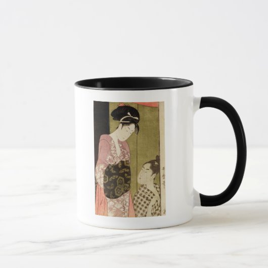 Ein Mann, der eine Frau malt Tasse (Rechts)