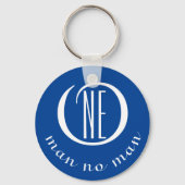 Ein Mann, der kein Mensch ermuntert, zitiert blau Schlüsselanhänger (Vorderseite)