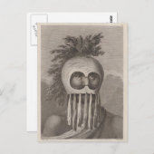Ein Mann der Sandwich-Inseln in einer Maske - c. 1 Postkarte (Vorne/Hinten)