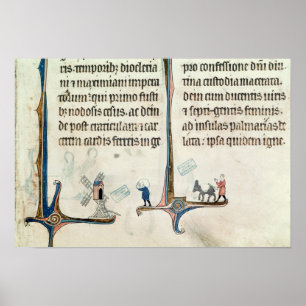 Ein Mann, der seinen Esel fährt, trägt Taschen von Poster