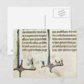 Ein Mann, der seinen Esel fährt, trägt Taschen von Postkarte (Vorne/Hinten)