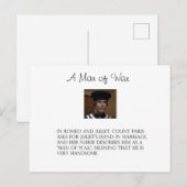 Ein Mann der Wax Postkarte (Vorne/Hinten)