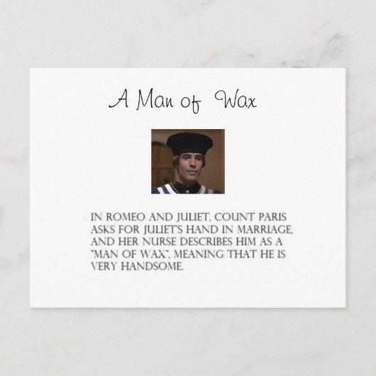 Ein Mann der Wax Postkarte (Vorderseite)